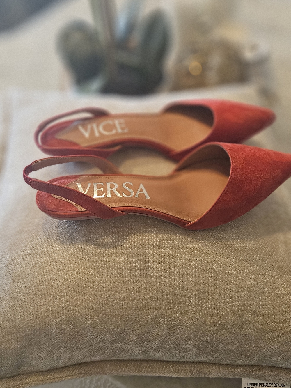 Vice Versa Red Suede Pointed Slingback.  Go From Heels To  Flats...or VICE VERSA